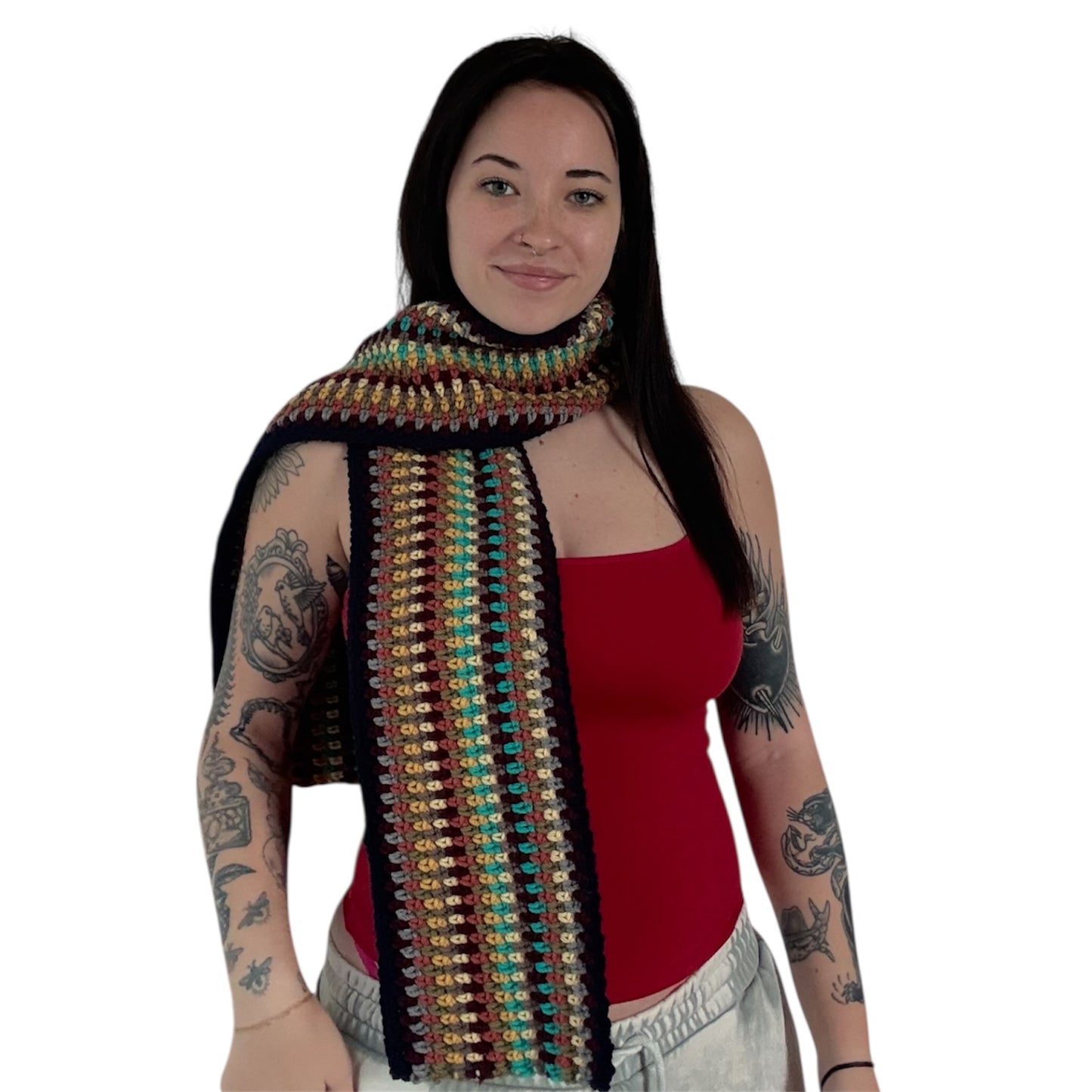 Scrappy Moss Stitch Scarf