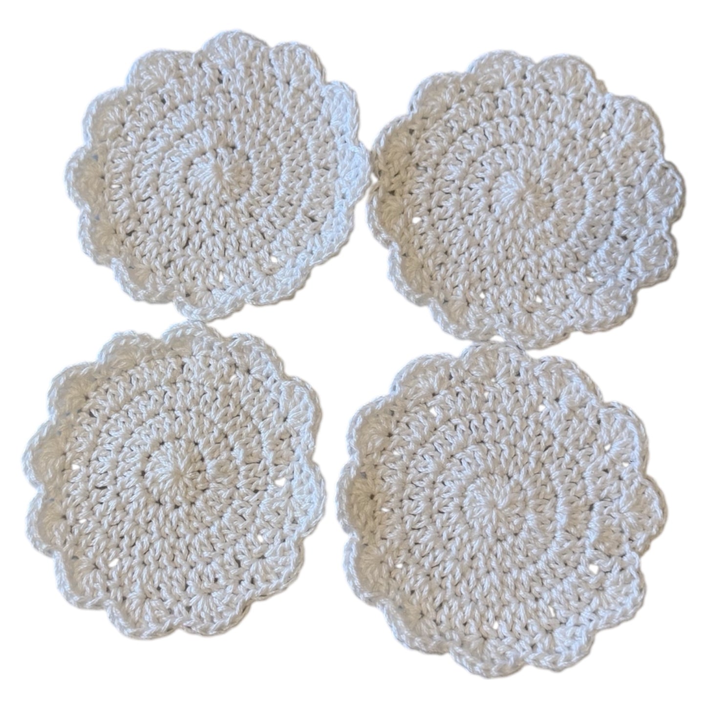 White Scalloped Coaster Set