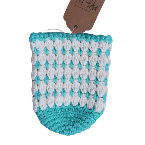 White & Teal Can Koozie