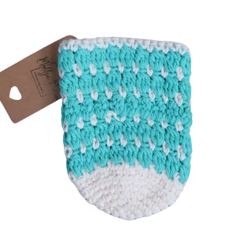 Teal & White Can Koozie