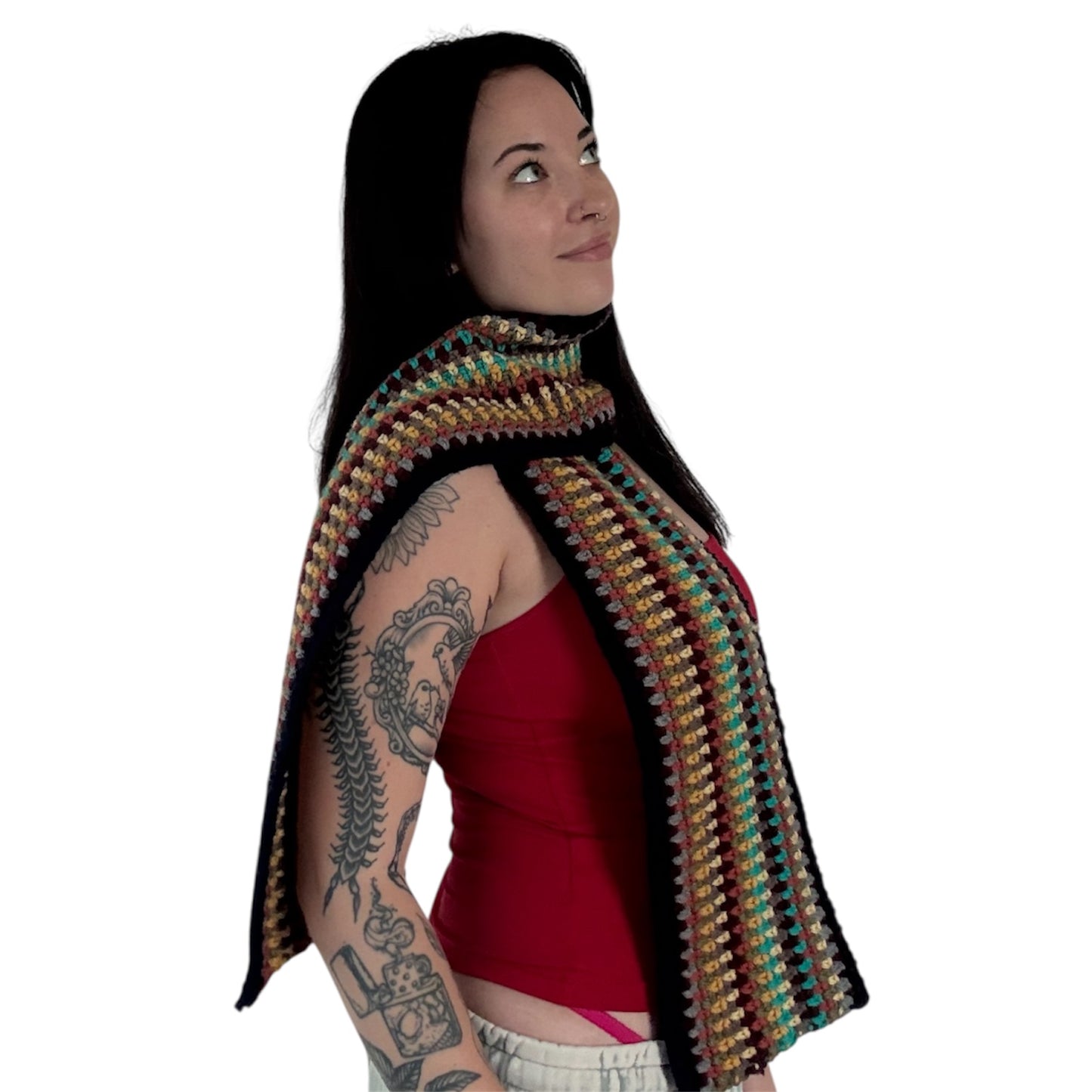 Scrappy Moss Stitch Scarf