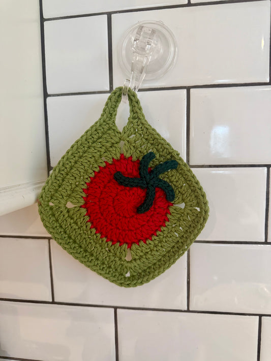 Tomato Crochet Pot Holder – Sage