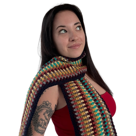 Scrappy Moss Stitch Scarf