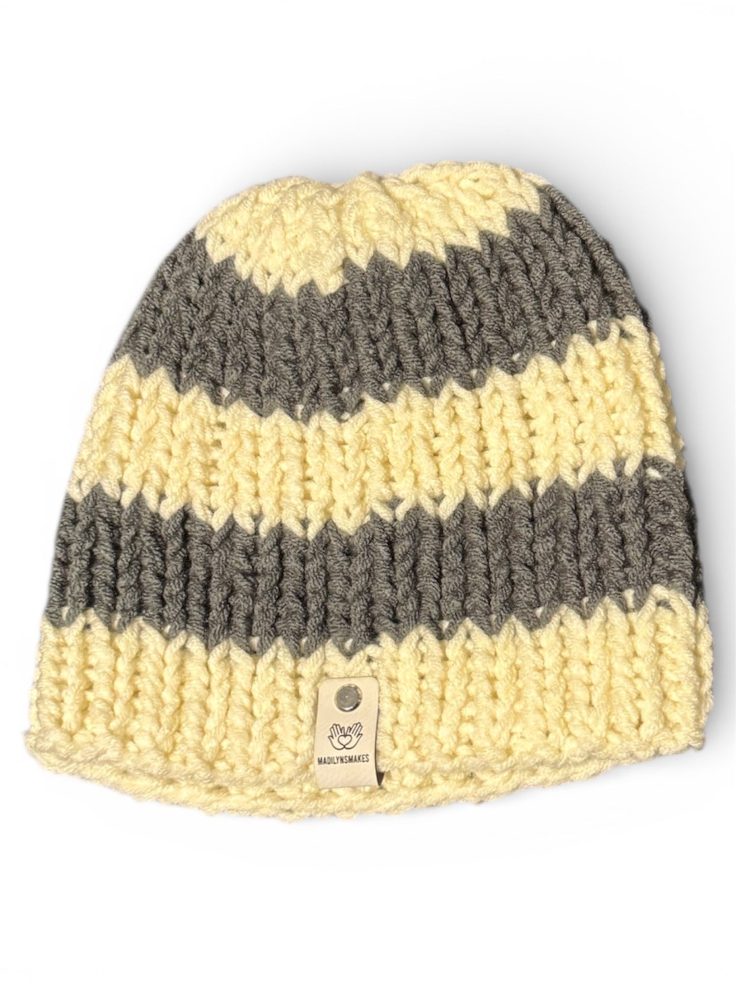 Charcoal & Off-White Beanie