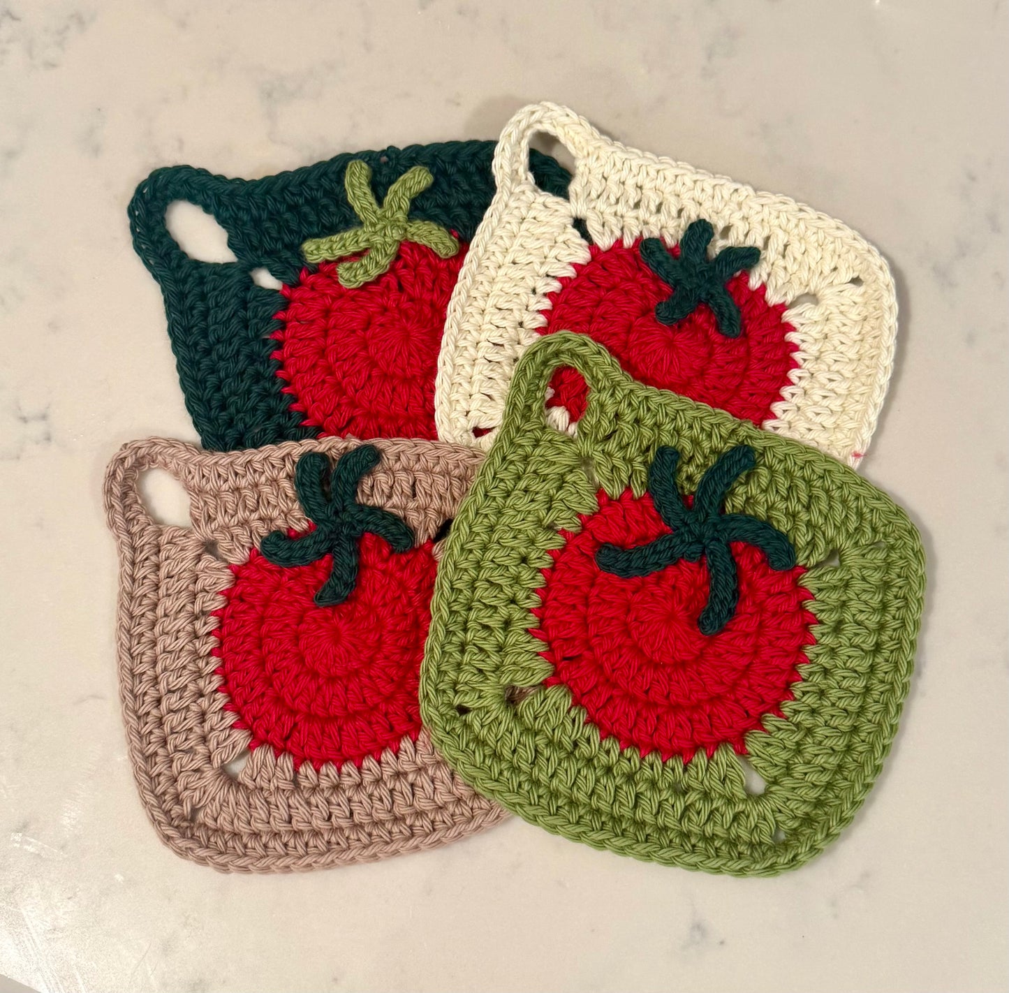 Tomato Crochet Pot Holder – Sage