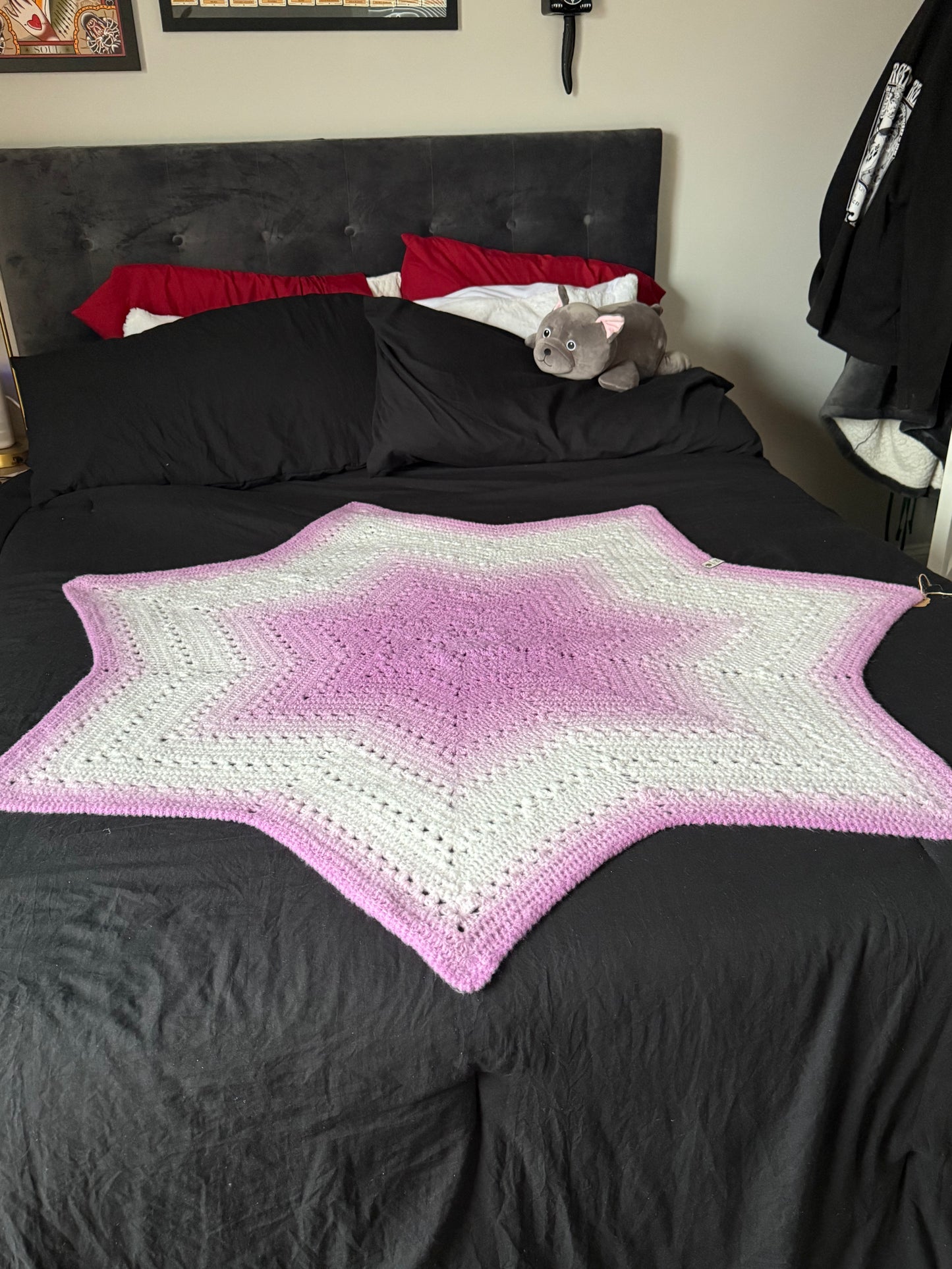 Orchid & White Star Blanket
