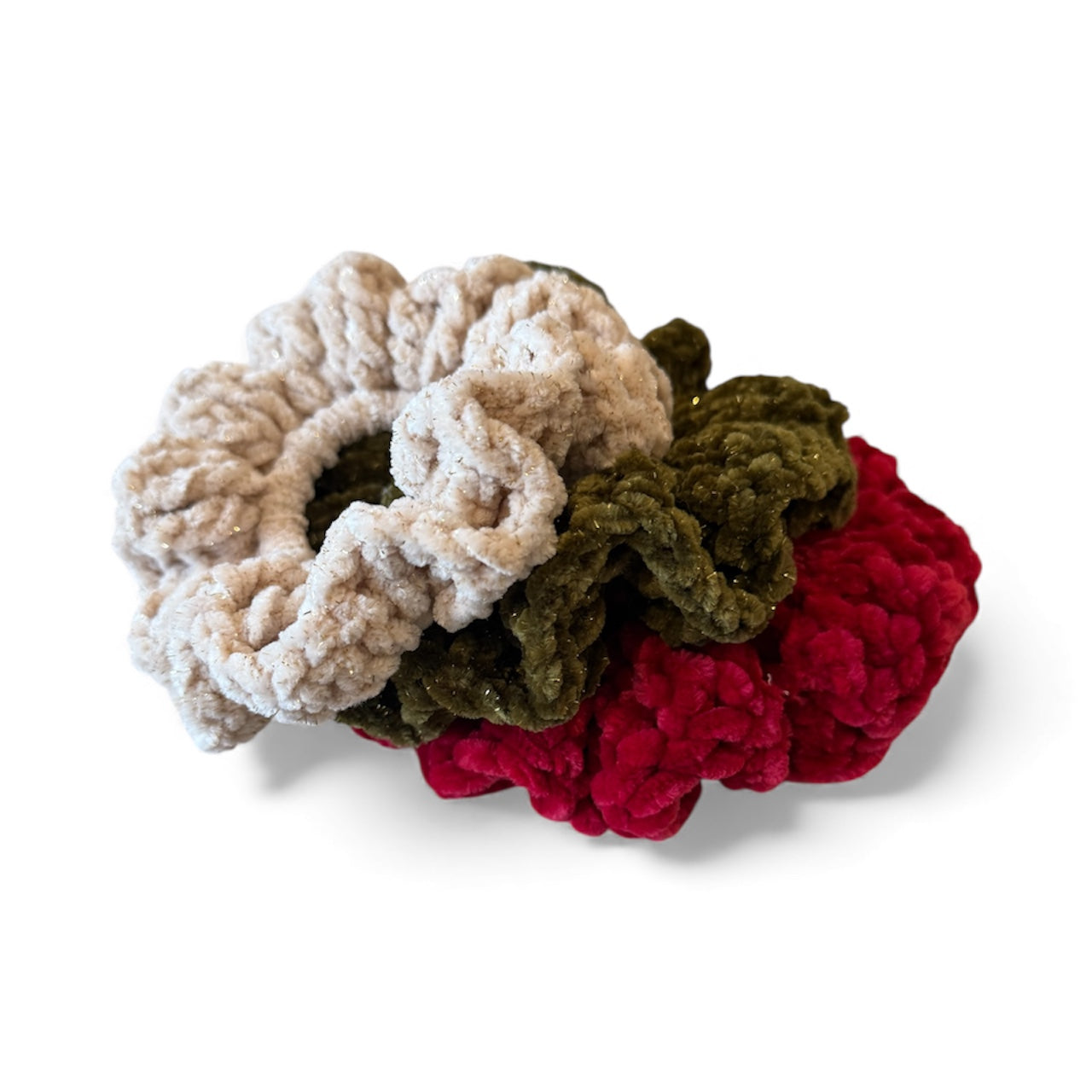 Christmas Velvet Scrunchie 3pc Set