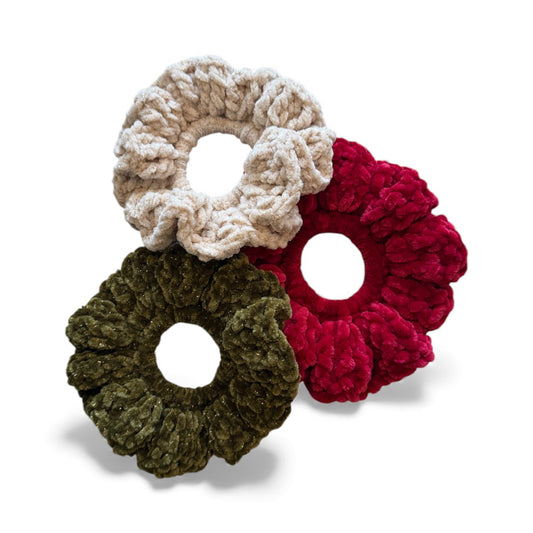 Christmas Velvet Scrunchie 3pc Set