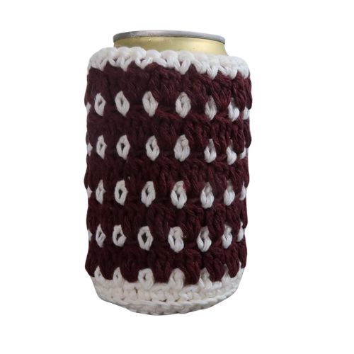Maroon & White Can Koozie