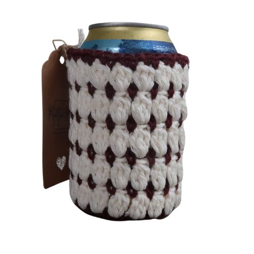 White & Maroon Can Koozie