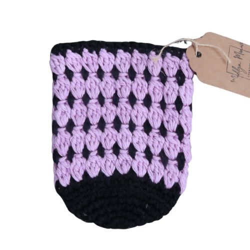 Purple & Black Can Koozie